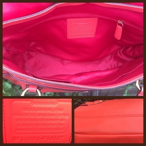 Coach Y2K Buckle Campbell Orange Leather Satchel Flap Bag - Picture 6 of 6